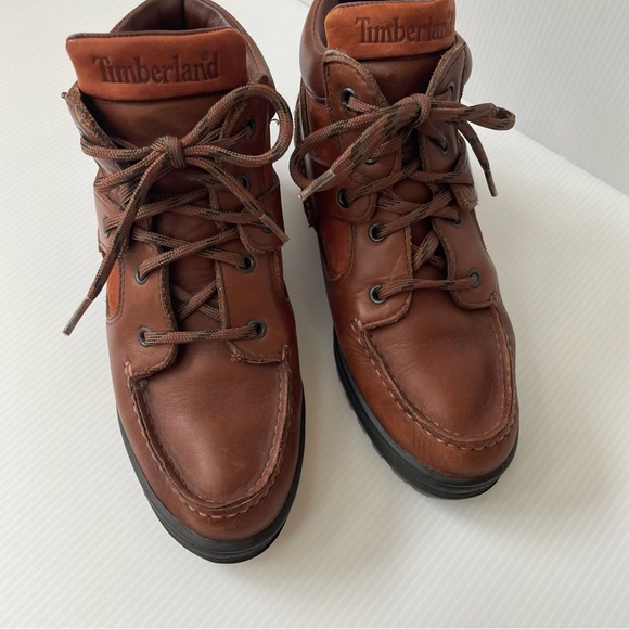 Timberland Leather Moccasin Chukka Brown Boots Women’s Sz 6 Waterproof Gore-tex - Picture 2 of 14